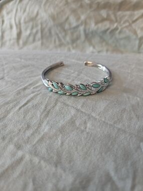 Medium 925 Silver And Sleeping Beauty Turquoise Cuff Bracelet